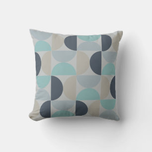Coussin Mi-siècle moderne bleu vert et gris
