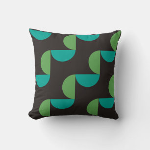 Coussin Mi-siècle Moderne Brown vert et turquoise