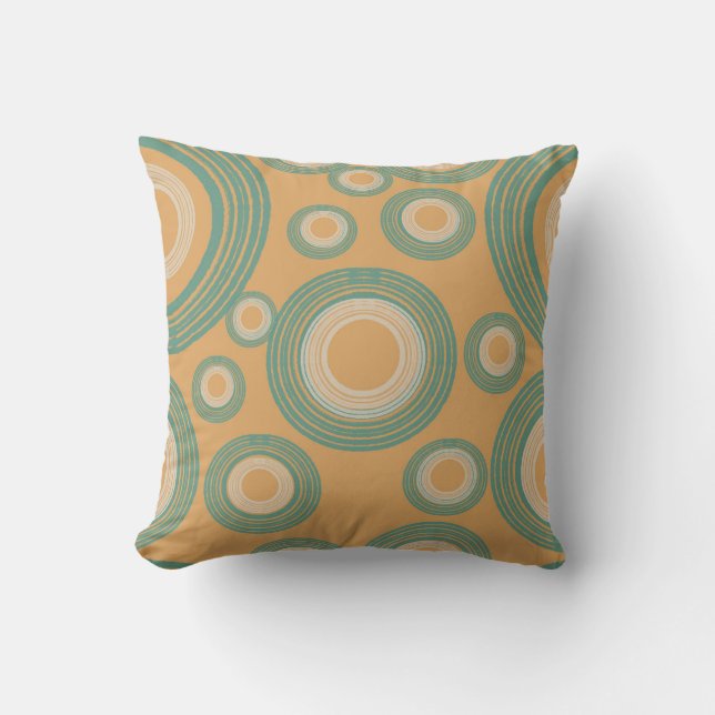 Coussin Mi-siècle moderne Cercle orange (Recto)