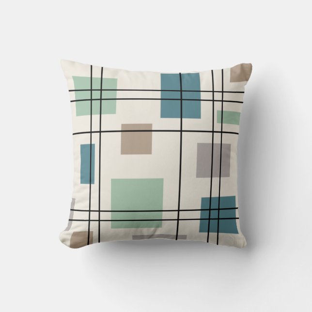 Coussin Mi-siècle moderne géométrique 2 (Recto)
