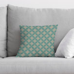 Coussin Mi-siècle moderne géométrique rétro Turquoise défr<br><div class="desc">Ce motif mi-mod rétro en orange fait une déclaration amusante et colorée pour votre maison. Coordonner les éléments disponibles.</div>