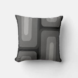 Coussin Mi-Siècle Moderne Long Rectangles gris foncé