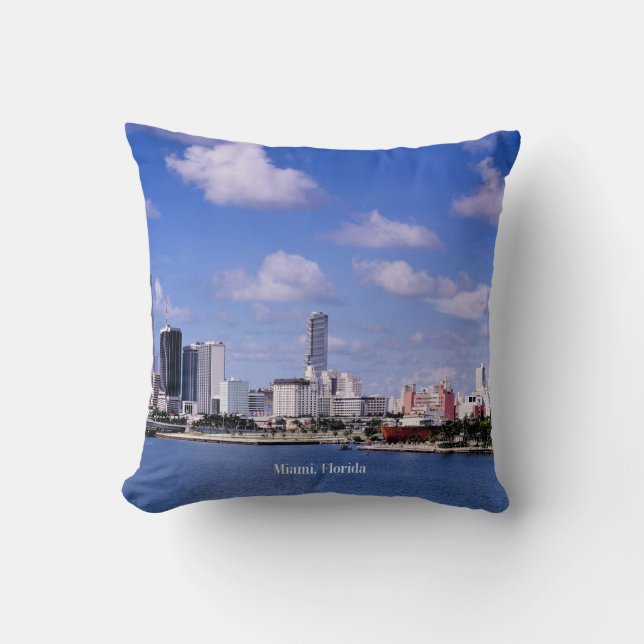 Coussin Miami, Floride Skyline (Recto)