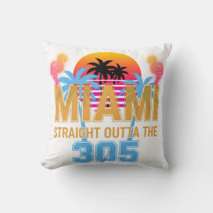 Coussin Miami tout droit sorti du 305 Vintage Sunset Neon