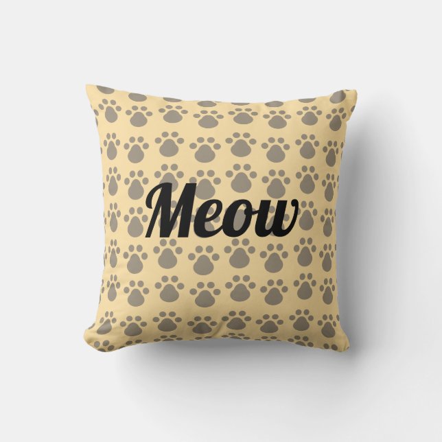 Coussin Miaou, empreintes de pattes (Recto)