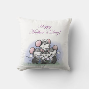 Coussin Mic, Mac & Moe's Mother's Day Greeting/Image