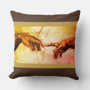 Coussin Michelangelo remet l'art vintage sur marron