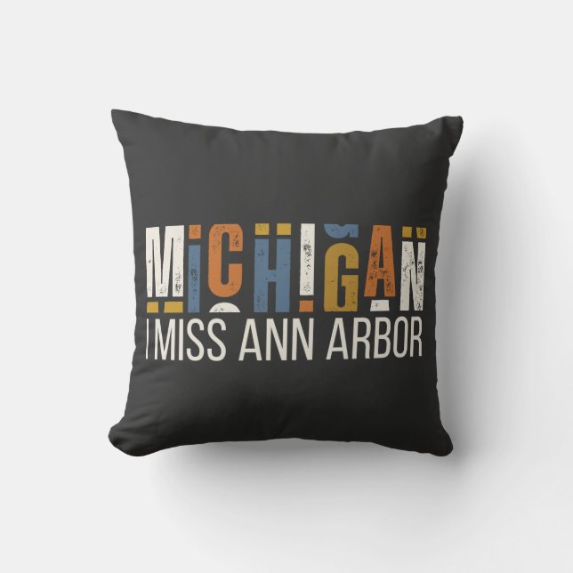 Coussin Michigan I Miss Ann Arbor (Recto)