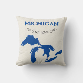 Coussin Michigan "L'État des Grands Lacs" Jeu d'oreiller