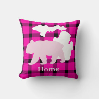 Coussin Michigan Ours à Domicile à Carreaux Buffalo