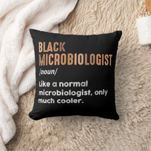 Coussin Microbiologiste Noir Définition Drôle de Microbiol