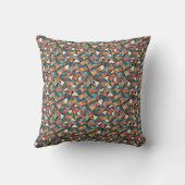 Coussin Mid-Century Geometric Teal & Orange Pattern (Verso)