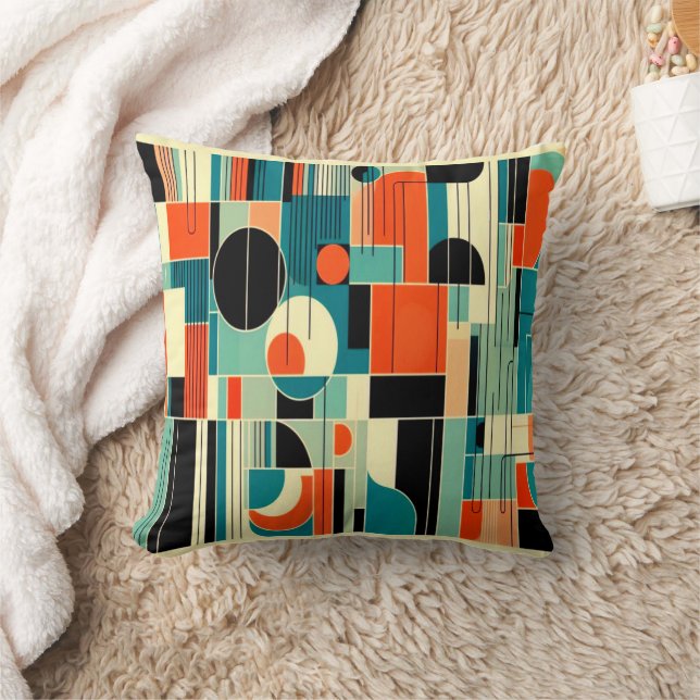 Coussin Mid Century Modern Abstract Decor Pillow (Couverture)