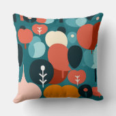 Coussin Mid-Century Modern Abstract Forest Pillow (Verso)