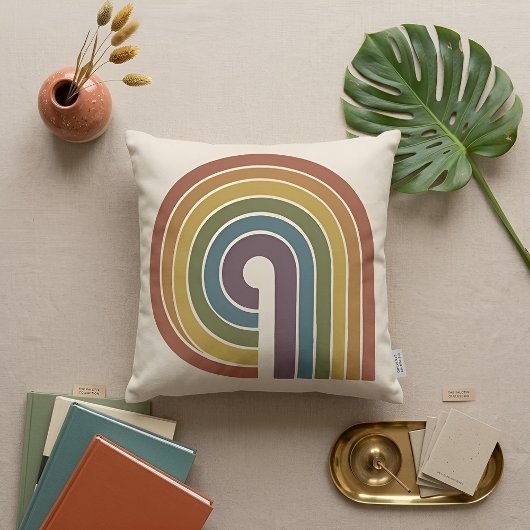 Coussin Mid-Century Modern Pride Écharpe Carrée