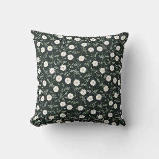Coussin Midnight Garden Modern Farmhouse Daisy Pattern