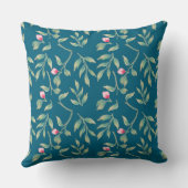 Coussin Midnight Teal Wedding Keepsake Throw Pillow (Verso)