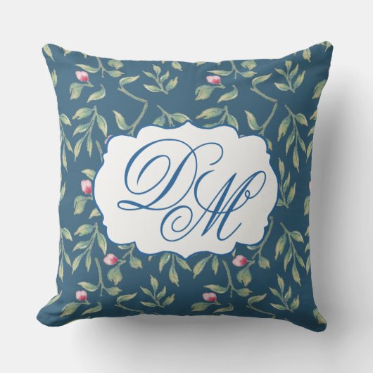 Coussin Midnight Teal Wedding Keepsake Throw Pillow (Recto)
