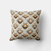 Coussin Miel Abeille Adorable pour Chambre d'Enfants, Cana (Verso)