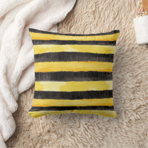 Coussin Miel Abeille Noir Or Jaune Noël