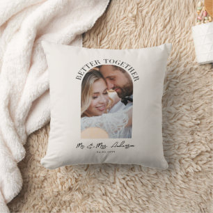 Coussin Mieux ensemble arche photo mariage cadeau décorati