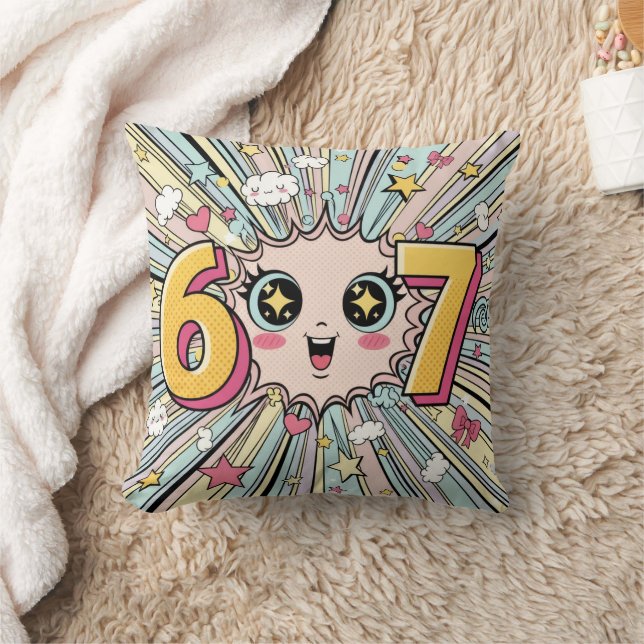 Coussin Mignon 6 7 Brainrot Chibi Anime (Couverture)
