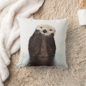 Coussin Mignon adorable loutre animale duveteuse (Couverture)