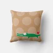 Coussin Mignon Alligator Vert Dessin Animé Amour Points Am (Verso)