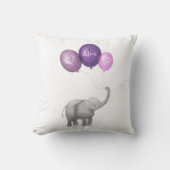 Coussin mignon bébé éléphant (violet) (Recto)
