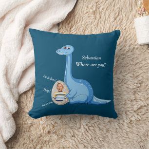 Coussin Mignon bleu dinosaure photo