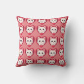 Coussin Mignon Chat Blanc avec Design de Kawaii Kitty Love (Verso)