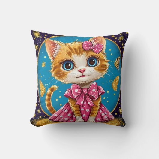 Coussin Mignon chaton de dessin animé (Recto)