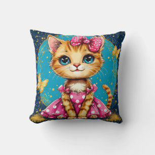 Coussin Mignon chaton de dessin animé