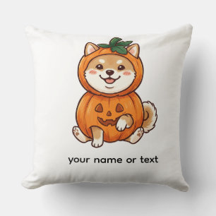 Coussin Mignon costume de citrouille de Shiba Inu Hallowee