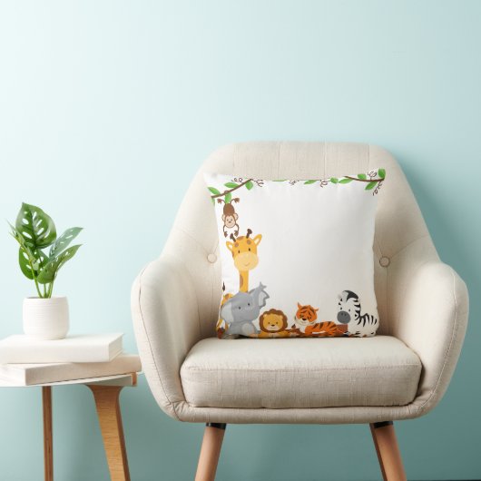 Coussin mignon d'animaux de bébé de jungle (Chaise)