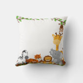 Coussin mignon d'animaux de bébé de jungle (Verso)