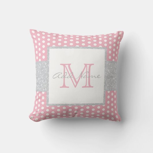 Coussin mignon de bébé de point de polka de rose (Recto)