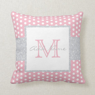 Coussin mignon de bébé de point de polka de rose
