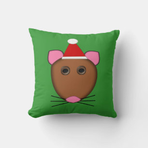 Coussin mignon de la souris de Noël