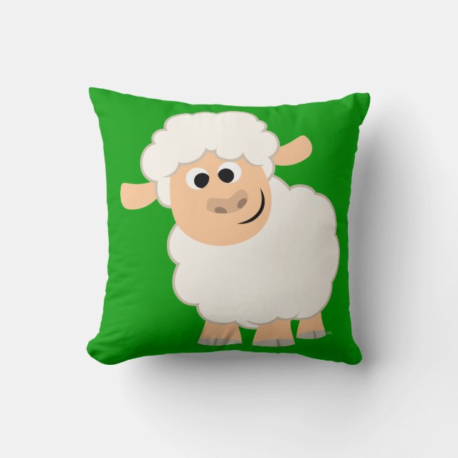 Coussin mignon de moutons de bande dessinée (Recto)