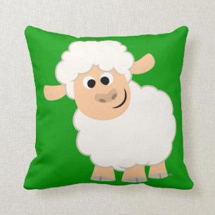 Coussin mignon de moutons de bande dessinée