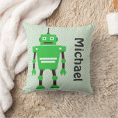 Coussin mignon de robot, vert, blanc, noir (Couverture)