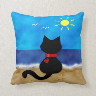 Coussin mignon de thème de plage d'océan d'été