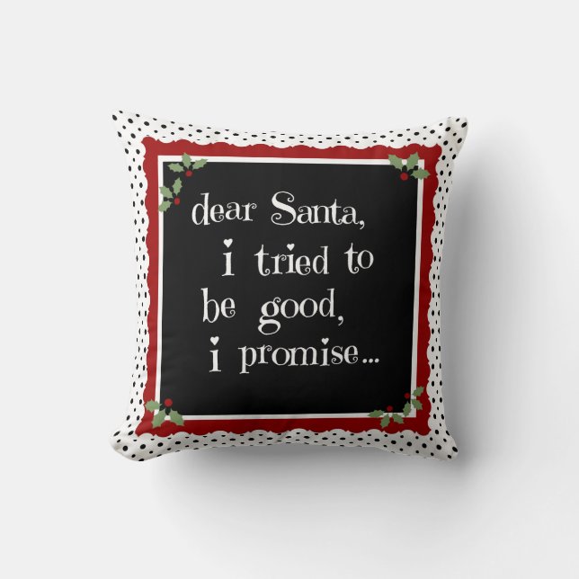 Coussin mignon de vacances, cher père Noël que (Recto)