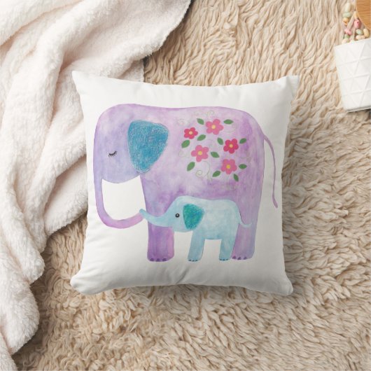 Coussin mignon d'éléphant de coussin de maman et (Couverture)