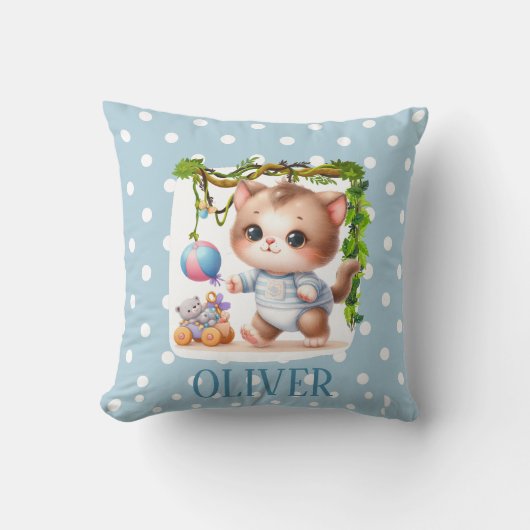 Coussin Mignon Élégant à pois Chatons (Recto)