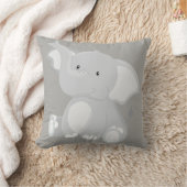 Coussin Mignon Éléphant Gris Bébé (Couverture)