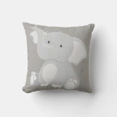 Coussin Mignon Éléphant Gris Bébé (Recto)