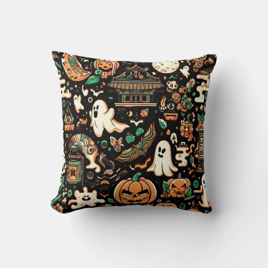 Coussin Mignon Épouvantable Créature Kawaii Citrouille Fan (Recto)