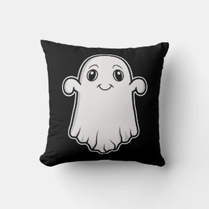 Coussin Mignon fantôme de dessin animé souriant Halloween